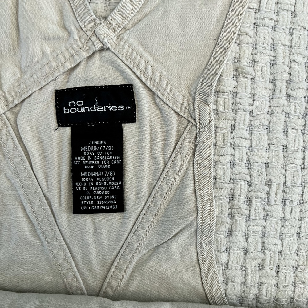 SOLD Vintage 90’s No Boundaries Cream Denim Overalls - Picture 6 of 8